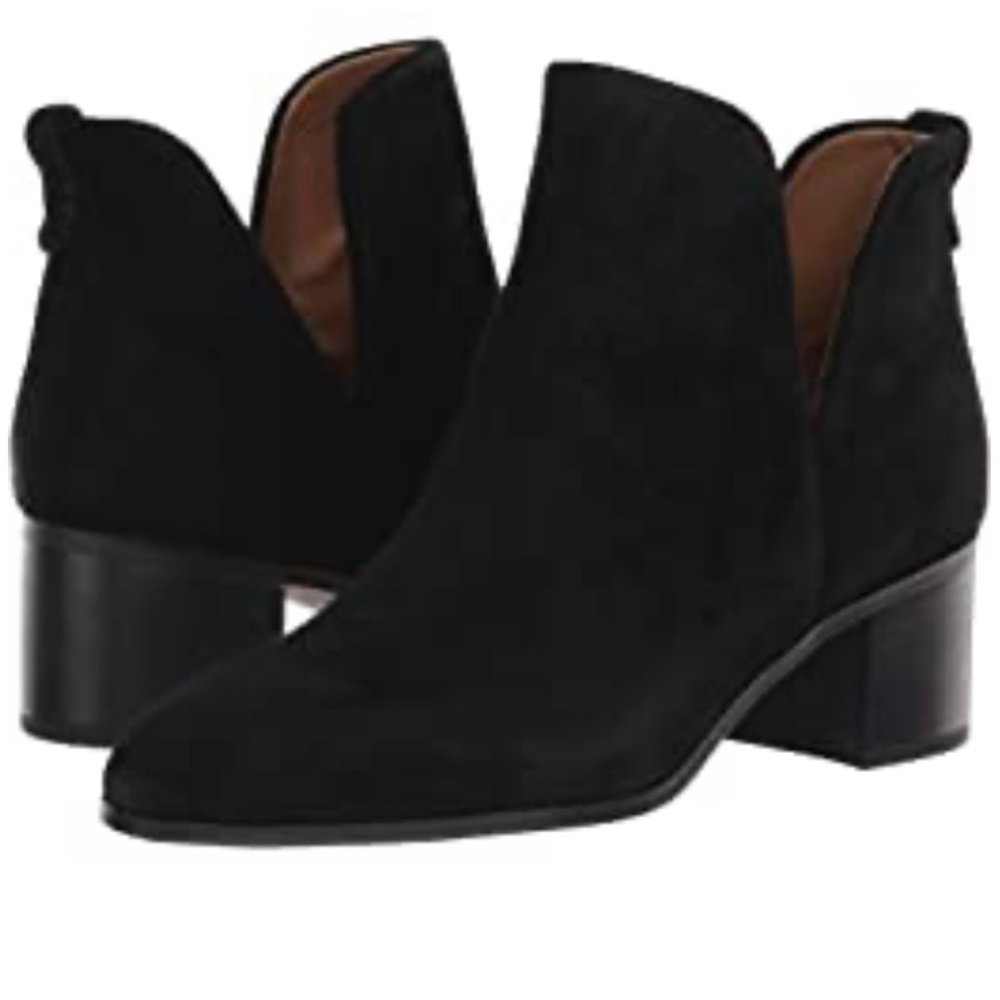 Franco Sarto Womens Reeve Black Velour Suede Leather 9.5 M